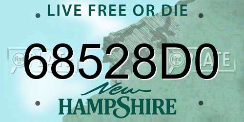 68528D0 New Hampshire License Plate