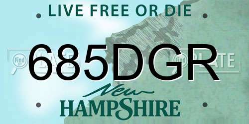 685DGR New Hampshire License Plate