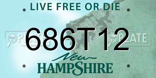 686T12 New Hampshire License Plate