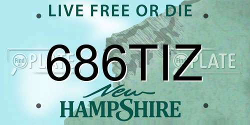 686TIZ New Hampshire License Plate