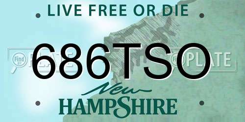 686TSO New Hampshire License Plate