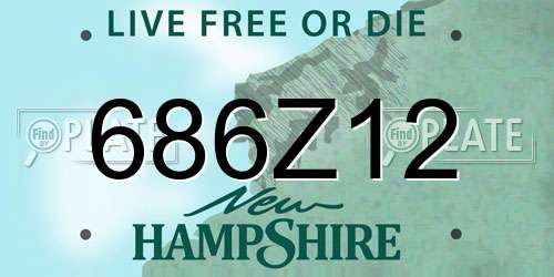 686Z12 New Hampshire License Plate