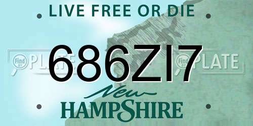 686ZI7 New Hampshire License Plate