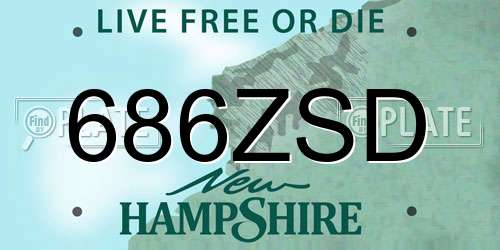 686ZSD New Hampshire License Plate