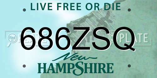 686ZSQ New Hampshire License Plate