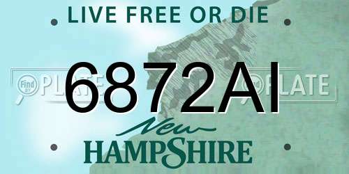 6872AI New Hampshire License Plate