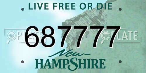 687777 New Hampshire License Plate