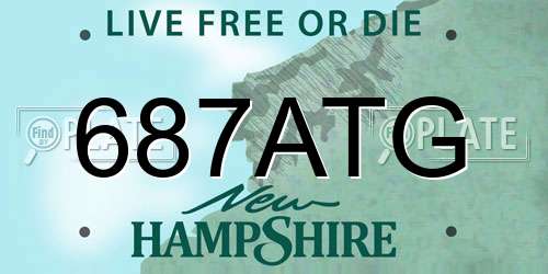 687ATG New Hampshire License Plate
