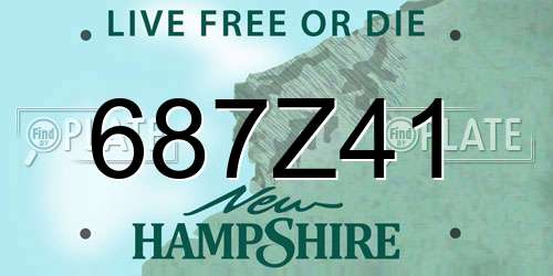 687Z41 New Hampshire License Plate