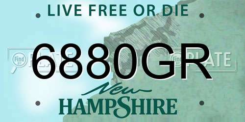 6880GR New Hampshire License Plate