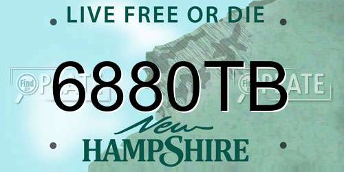 6880TB New Hampshire License Plate