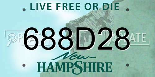 688D28 New Hampshire License Plate