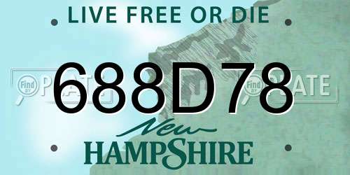 688D78 New Hampshire License Plate