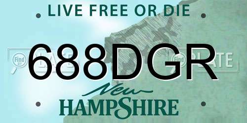 688DGR New Hampshire License Plate