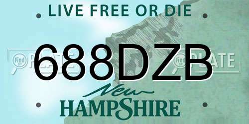 688DZB New Hampshire License Plate