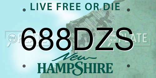 688DZS New Hampshire License Plate