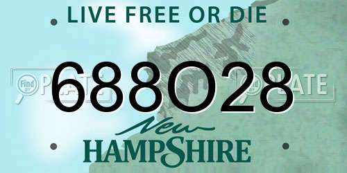 688O28 New Hampshire License Plate