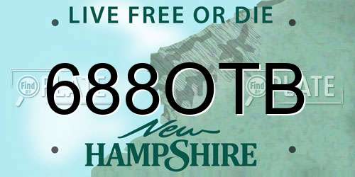 688OTB New Hampshire License Plate