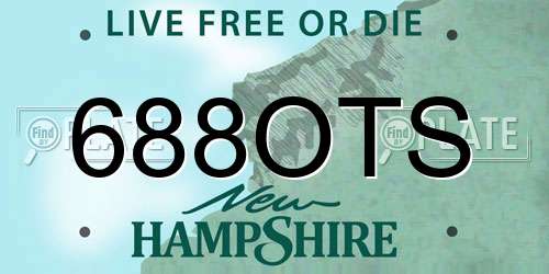 688OTS New Hampshire License Plate