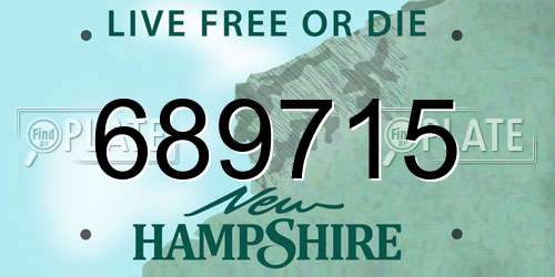 689715 New Hampshire License Plate
