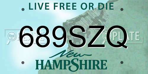 689SZQ New Hampshire License Plate