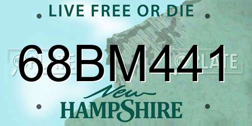 68BM441 New Hampshire License Plate