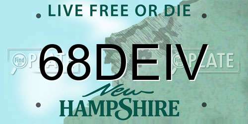 68DEIV New Hampshire License Plate
