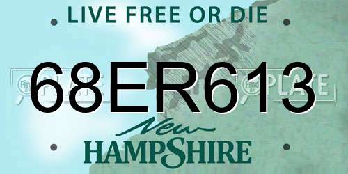 68ER613 New Hampshire License Plate