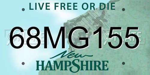 68MG155 New Hampshire License Plate