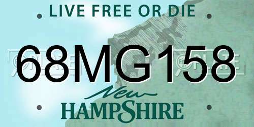 68MG158 New Hampshire License Plate