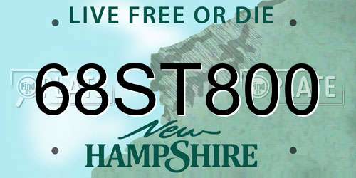 68ST800 New Hampshire License Plate