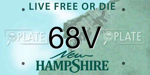 68V New Hampshire License Plate