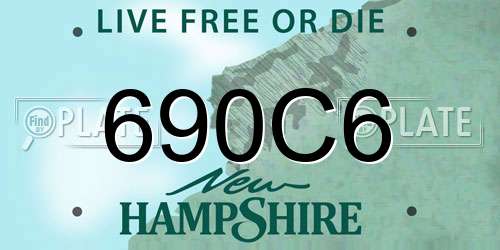 690C6 New Hampshire License Plate