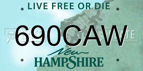 690CAW New Hampshire License Plate