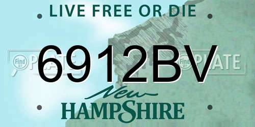 6912BV New Hampshire License Plate