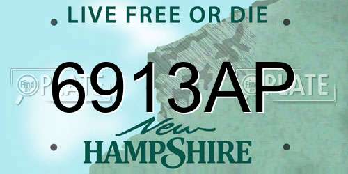 6913AP New Hampshire License Plate