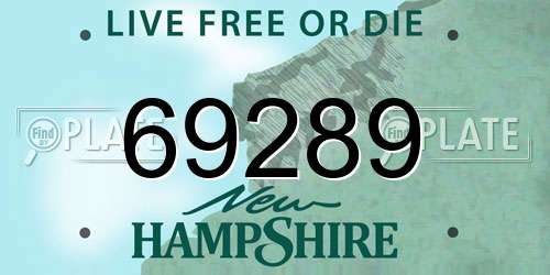 69289 New Hampshire License Plate