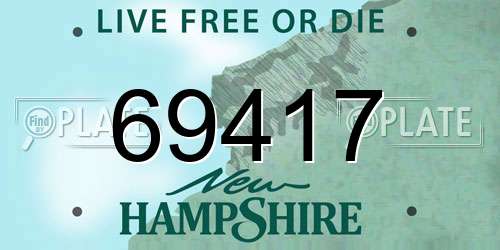 69417 New Hampshire License Plate