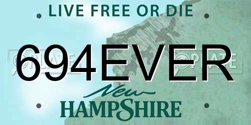 694EVER New Hampshire License Plate