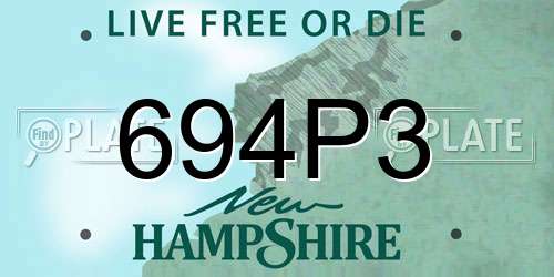 694P3 New Hampshire License Plate