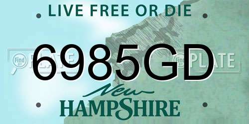 6985GD New Hampshire License Plate