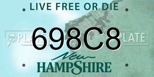 698C8 New Hampshire License Plate