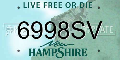 6998SV New Hampshire License Plate