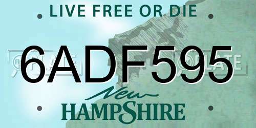 6ADF595 New Hampshire License Plate