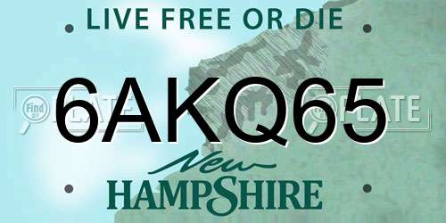 6AKQ65 New Hampshire License Plate