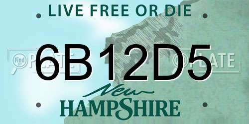 6B12D5 New Hampshire License Plate