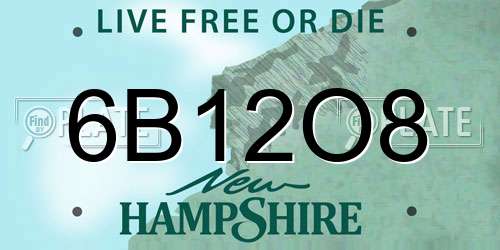 6B12O8 New Hampshire License Plate