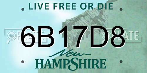 6B17D8 New Hampshire License Plate