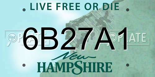 6B27A1 New Hampshire License Plate