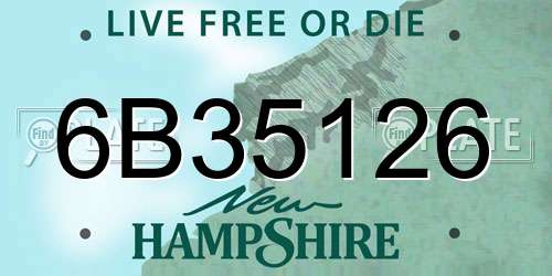 6B35126 New Hampshire License Plate